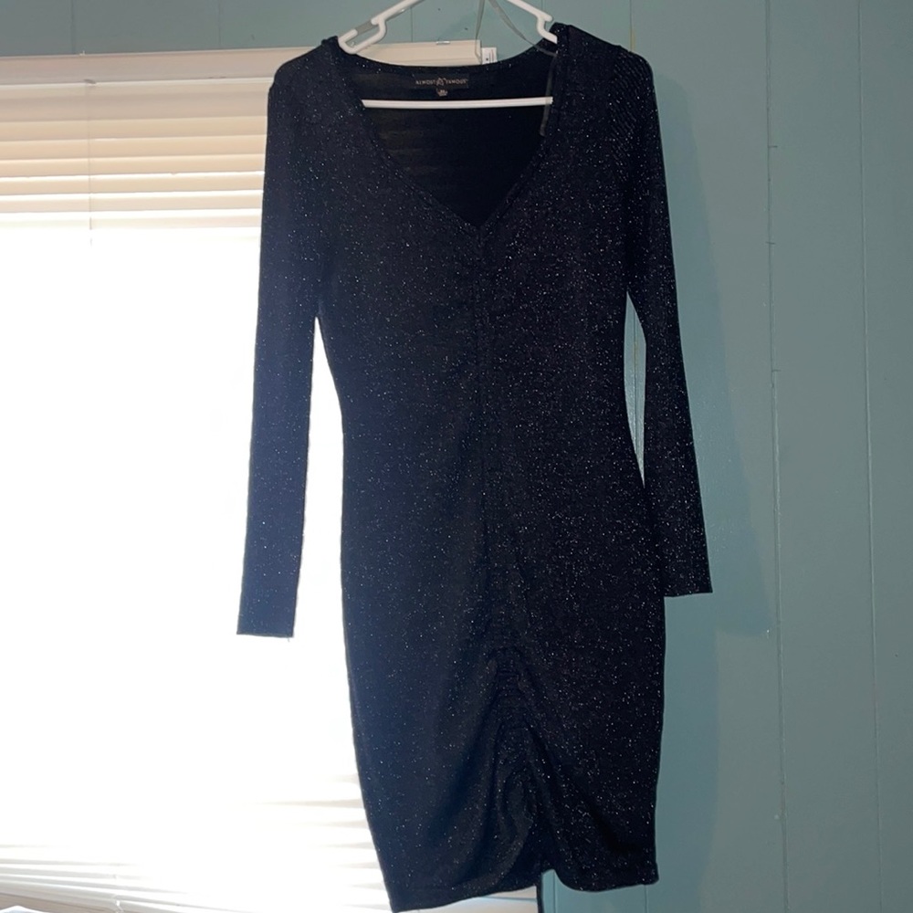 Black sparkly dress.